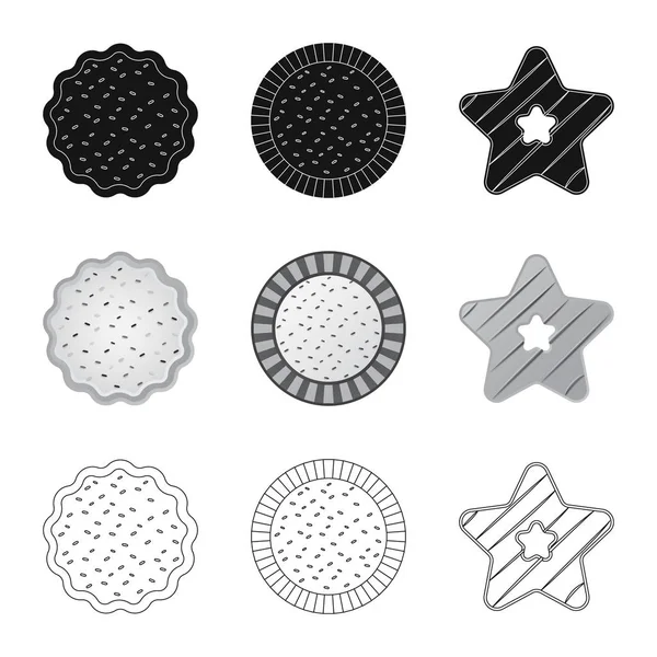 Bisküvi ve kek işareti yalıtılmış nesne. Bisküvi ve çikolata stok vektör çizim topluluğu.