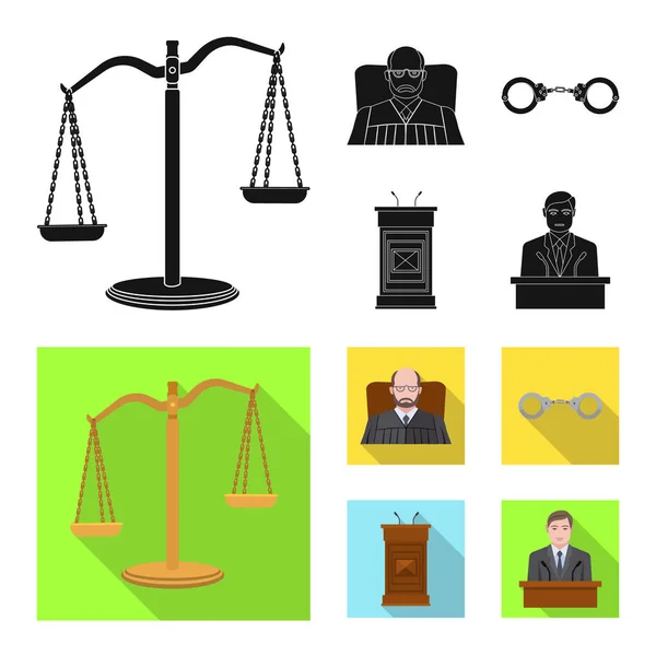 Vectorillustratie van wet en advocaat logo. Collectie van recht en rechtvaardigheid voorraad vectorillustratie. — Stockvector