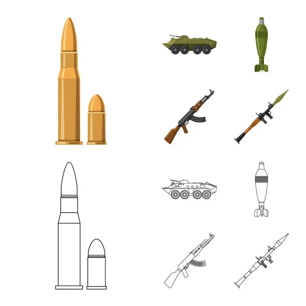 Векторні ілюстрації зброї та знака зброї. Набір зброї та армії Векторні ілюстрації . — стоковий вектор