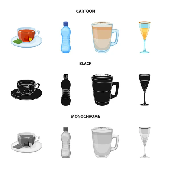 Conception vectorielle de boisson et logo de bar. Jeu de boissons et illustration vectorielle de stock de partie . — Image vectorielle