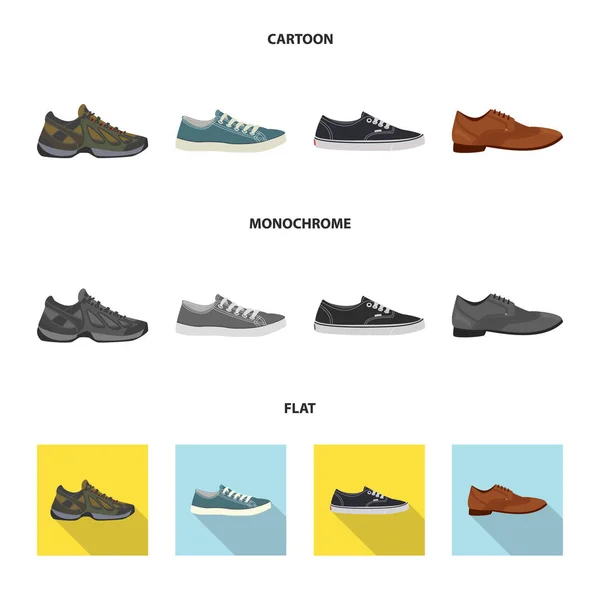 Διάνυσμα σχεδίαση των υποδημάτων και υποδημάτων σημάδι. Σύνολο παπούτσι και το πόδι σύμβολο μετοχής για το web. — Διανυσματικό Αρχείο