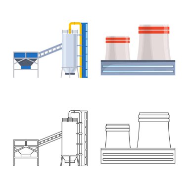 Vektör tasarım üretim ve yapısı sembolü. Üretim ve teknoloji hisse senedi vektör çizim.