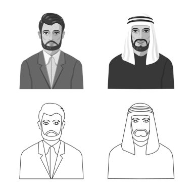 Saç modeli ve meslek işareti vektör Illustration. Saç modeli ve karakter hisse senedi simgesi için web topluluğu.