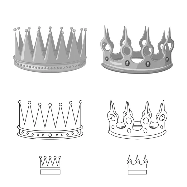 Ilustración vectorial del logo medieval y nobiliario. Conjunto de símbolo de stock medieval y monárquico para web . — Vector de stock