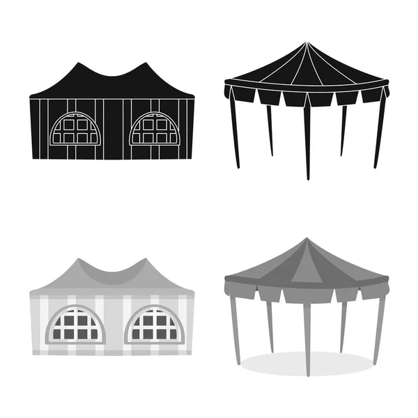 Conception vectorielle du toit et logo pliant. Ensemble de toiture et d'architecture symbole stock pour le web . — Image vectorielle