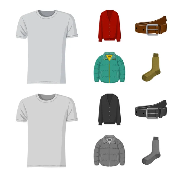 Ilustración vectorial del logotipo del hombre y la ropa. Conjunto de hombre y desgaste vector de stock ilustración . — Vector de stock