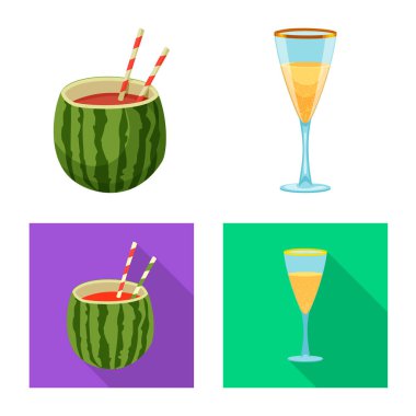 İçki ve bar simge vektör Illustration. İçki kümesi ve hisse senedi için parti vektör simgesi.