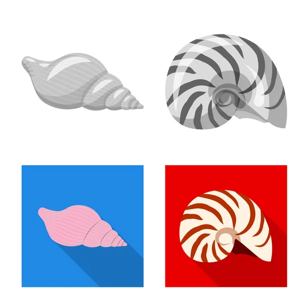 Vektor design av djur och dekoration logotyp. Samling av djur- och ocean lager vektorillustration. — Stock vektor
