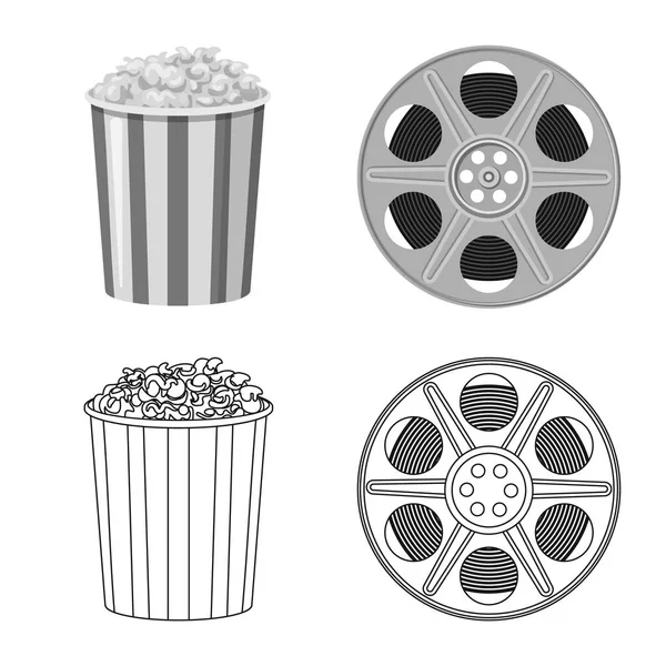 Televizyon ve işareti filme vektör çizimi. Televizyon ve hisse senedi için vektör simge görüntüleme kümesi.