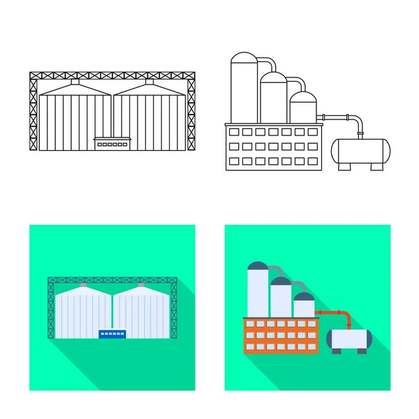 Vector illustration of production and structure symbol. Collection of production and technology stock vector illustration. — Stock Vector