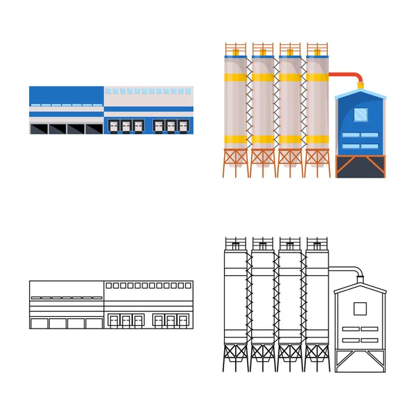 Conception vectorielle de la production et signe de structure. Ensemble d'illustration vectorielle de stock de production et de technologie . — Image vectorielle