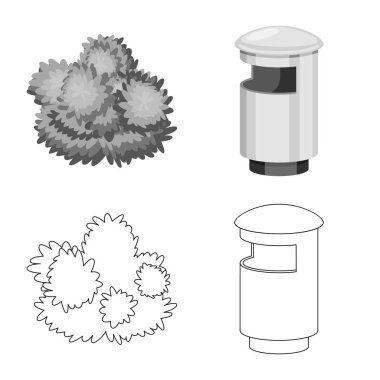 Kentsel ve sokak logo vektör Illustration. Kentsel kümesi ve gevşeme hisse senedi simgesi web için.