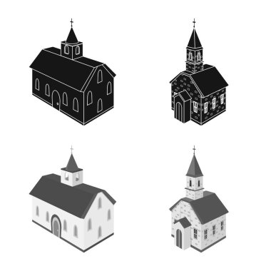 Tapınak ve tarihi sembolü izole nesne. Web için tapınak ve inanç stok sembolü koleksiyonu.