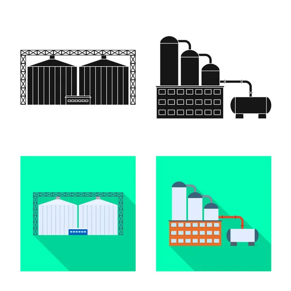 Oggetto isolato di produzione e segno di struttura. Raccolta di icone vettoriali di produzione e tecnologia per stock . — Vettoriale Stock