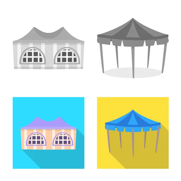 Illustration vectorielle du toit et du panneau pliant. Collection de toiture et d'architecture symbole stock pour le web . — Image vectorielle