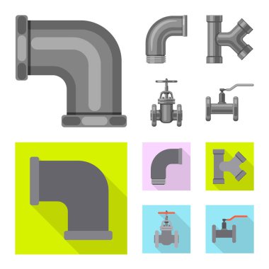 Boru ve tüp simge vektör tasarımı. Boru ve boru hattı hisse senedi vektör çizim topluluğu.