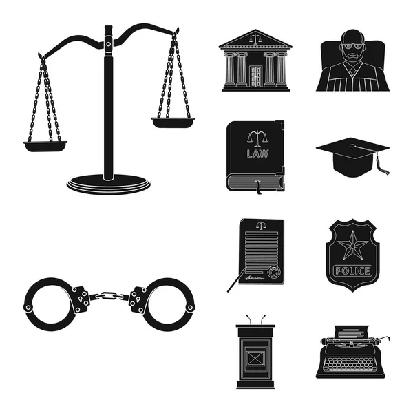 Hukuk ve avukat işareti vektör Illustration. Hukuk ve adalet vektör simgesini hissenin topluluğu. — Stok Vektör