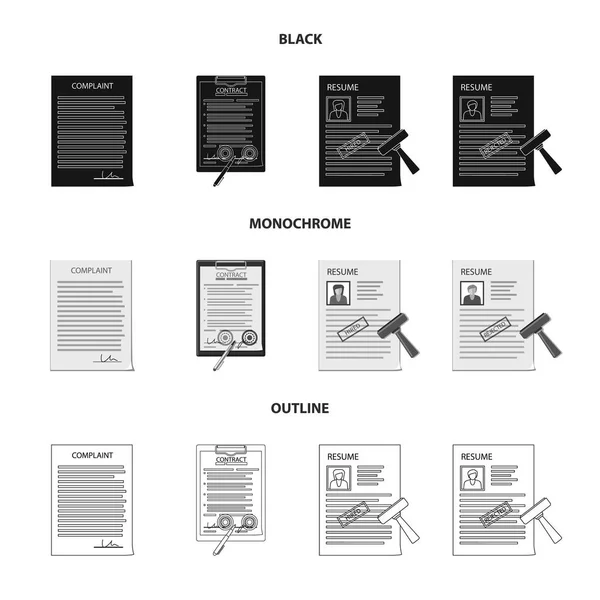 Vektor illustration av formulär och dokument tecken. Samling av form och markera lager vektorillustration. — Stock vektor