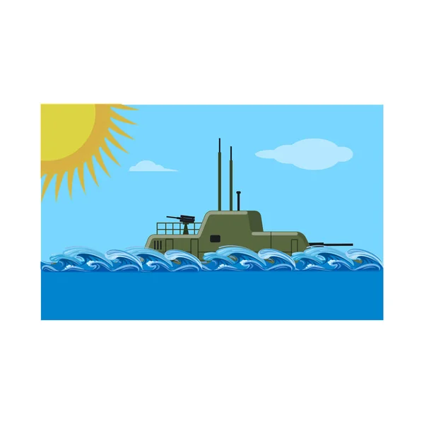 Vector design of boat and navy sign. Set of boat and deep vector icon for stock. — Stock Vector