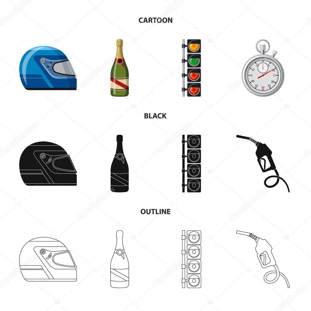 Vector design of car and rally icon. Collection of car and race stock symbol for web.