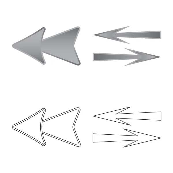 Conception vectorielle de l'élément et de l'icône flèche. Ensemble d'élément et symbole de stock de direction pour la toile . — Image vectorielle