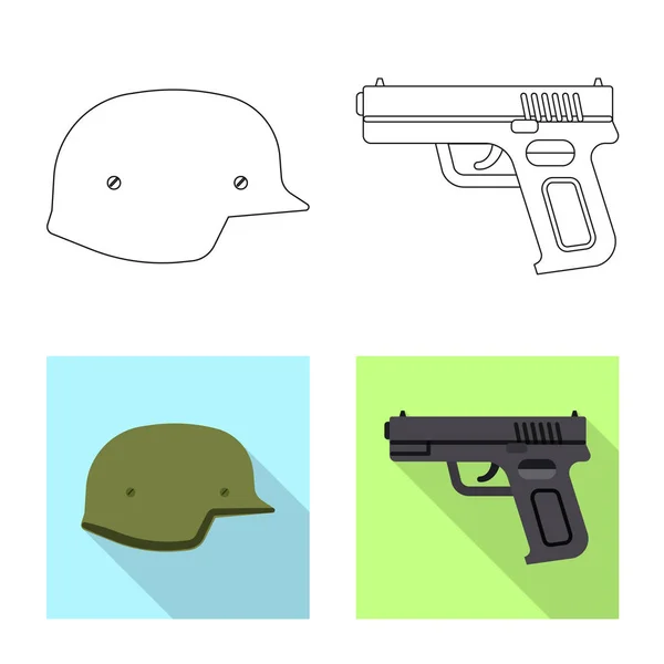 Illustration vectorielle d'arme et de signe d'arme. Collection d'armes et d'icône vectorielle de l'armée pour le stock . — Image vectorielle