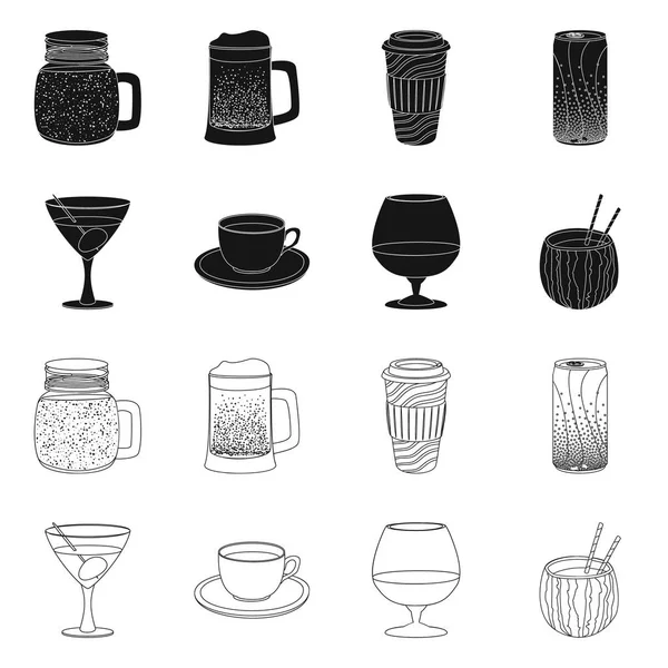 Objeto isolado de bebida e logotipo da barra. Coleção de bebida e festa vetor ícone para estoque . — Vetor de Stock