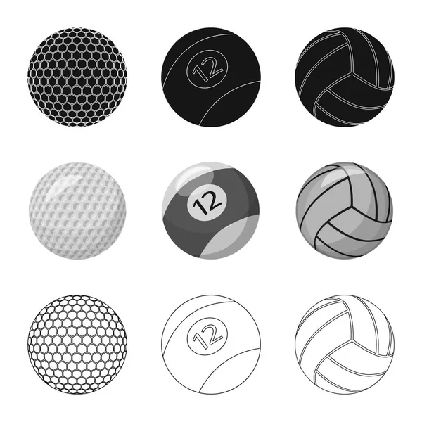 Objet isolé de sport et signe de balle. Collection de sport et de stock sportif symbole pour le web . — Image vectorielle