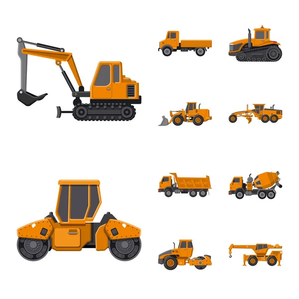 Vector design of build and construction icon. Collection of build and machinery vector icon for stock. — Stock Vector