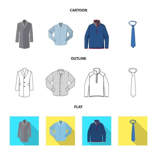 Oggetto isolato di uomo e icona di abbigliamento. Set di uomo e indossare icona vettoriale per magazzino . — Vettoriale Stock