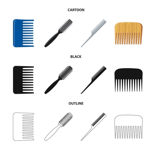 Ilustração vetorial de pincel e símbolo de cabelo. Coleção de escova e escova de cabelo símbolo de estoque para web . — Vetor de Stock