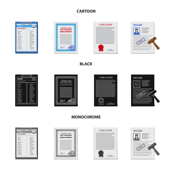 Ilustración vectorial de forma y logotipo del documento. Colección de ilustración de vectores de forma y marca . — Archivo Imágenes Vectoriales