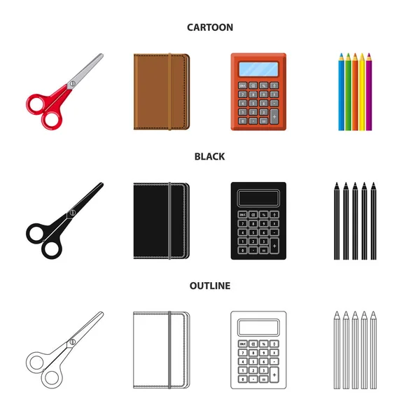 Isolated object of office and supply sign. Set of office and school vector icon for stock. — Stock Vector