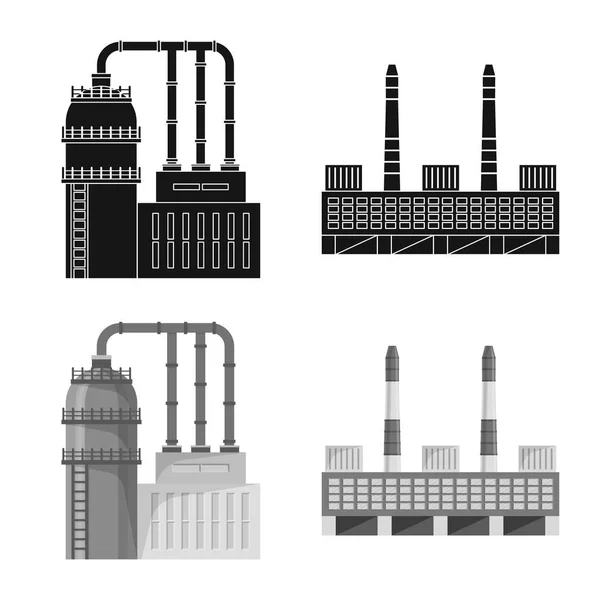 Objeto isolado do logotipo da produção e da estrutura. Conjunto de símbolos de estoque de produção e tecnologia para web . — Vetor de Stock