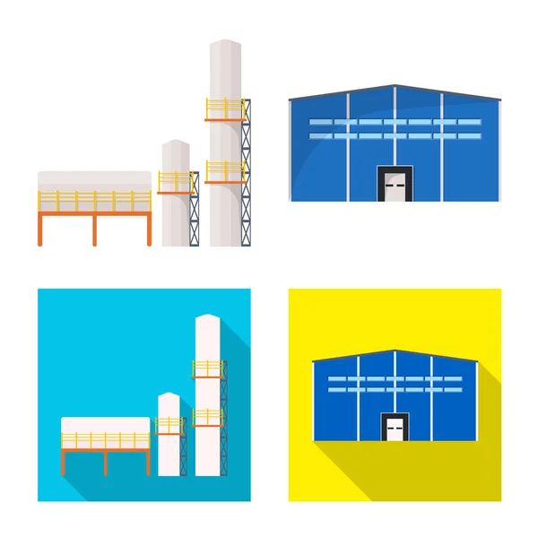 Ilustración vectorial del icono de producción y estructura. Conjunto de símbolo de stock de producción y tecnología para web . — Archivo Imágenes Vectoriales