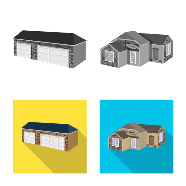 외관 및 주택 기호 디자인 벡터. 주식에 대 한 외관 및 인프라 벡터 아이콘 세트. — 스톡 벡터