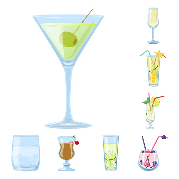 Design vettoriale del logo cocktail e drink. Raccolta di illustrazione vettoriale cocktail e ghiaccio . — Vettoriale Stock