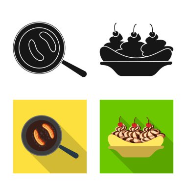 Doğal ve vejetaryen simge vektör Illustration. Doğal ve yeme hisse senedi vektör çizim topluluğu.