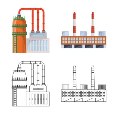 Üretim ve yapısı işareti yalıtılmış nesne. Üretim ve stok için teknoloji vektör simge kümesi.