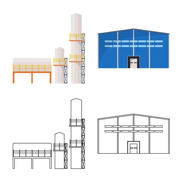 Illustration vectorielle du signe de production et de structure. Collection d'icônes vectorielles de production et de technologie pour stock . — Image vectorielle