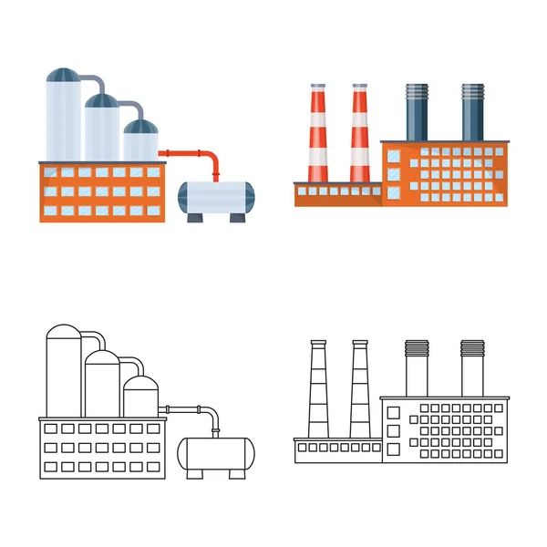 Vektor-Design der Produktion und Struktur-Symbol. Sammlung von Produktions- und Technologie-Aktiensymbolen für das Web. — Stockvektor