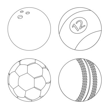 Spor ve top logo vektör Illustration. Spor ve web için atletik hisse senedi simgesi.