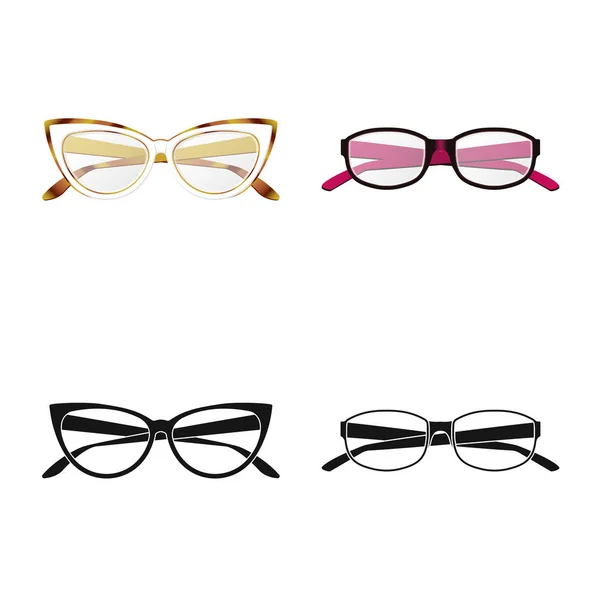 Illustration vectorielle des lunettes et du logo du cadre. Collection de lunettes et icône vectorielle accessoire pour stock . — Image vectorielle