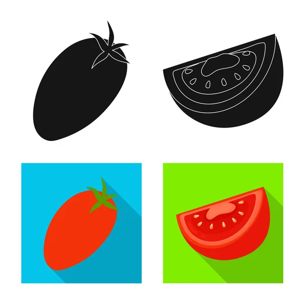 Векторна ілюстрація овочевого та смачного логотипу. Набір рослинних і природних запасів Векторні ілюстрації . — стоковий вектор