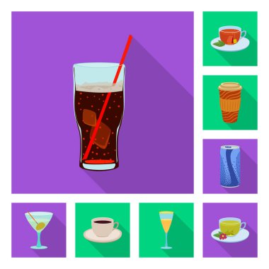 İçki ve bar simge vektör tasarımı. Web için içki ve parti hisse senedi simgesi kümesi.