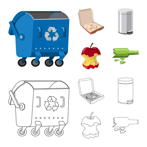 Vector illustration of dump and sort sign. Set of dump and junk stock vector illustration. — Stock Vector