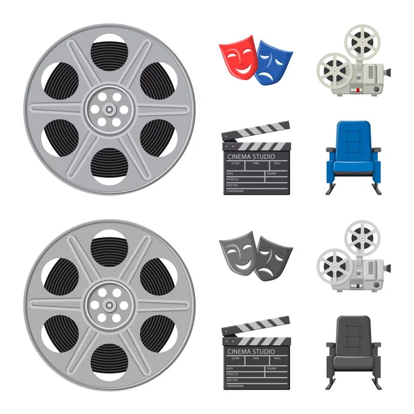 Vektor-Design von Fernsehen und Film-Ikone. Set von Fernsehen und Viewing Stock Symbol für das Web. — Stockvektor