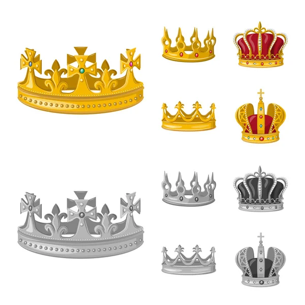 Design vetorial do logotipo medieval e da nobreza. Conjunto de medieval e monarquia símbolo de estoque para web . — Vetor de Stock