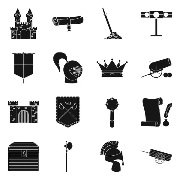 Векторная иллюстрация традиционного и ренессансного логотипа. Набор традиционных и исторических векторных значков для склада . — стоковый вектор