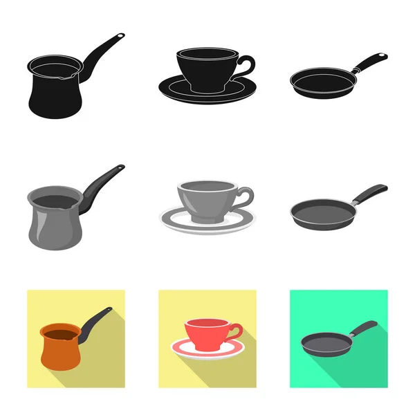 Isolé objet de cuisine et cuisinier logo. Ensemble de symbole de stock de cuisine et d'appareil pour le web . — Image vectorielle